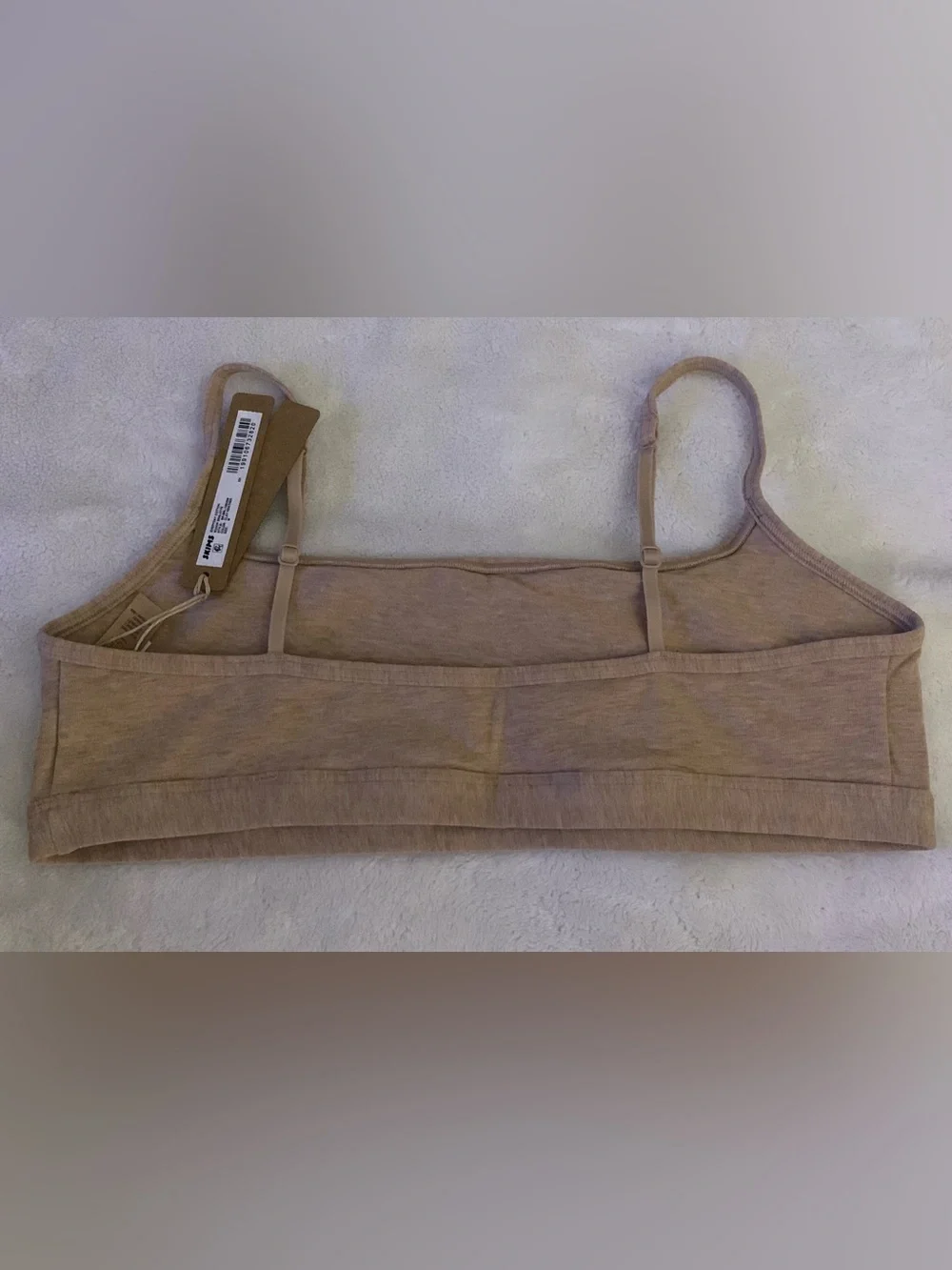 SKIMS Everyday Cotton Scoop Bralette•CLAY-HEATHER•M•BNWT IN POLY BAG